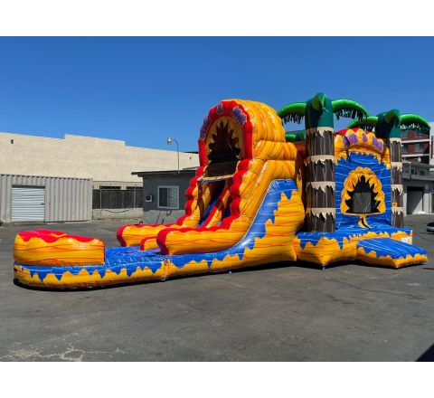 Dual Lane Fire & Ice Water Slide Combo (SKU w289)