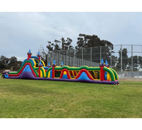 75 ft Rainbow Obstacle Castle Course (sku i533)